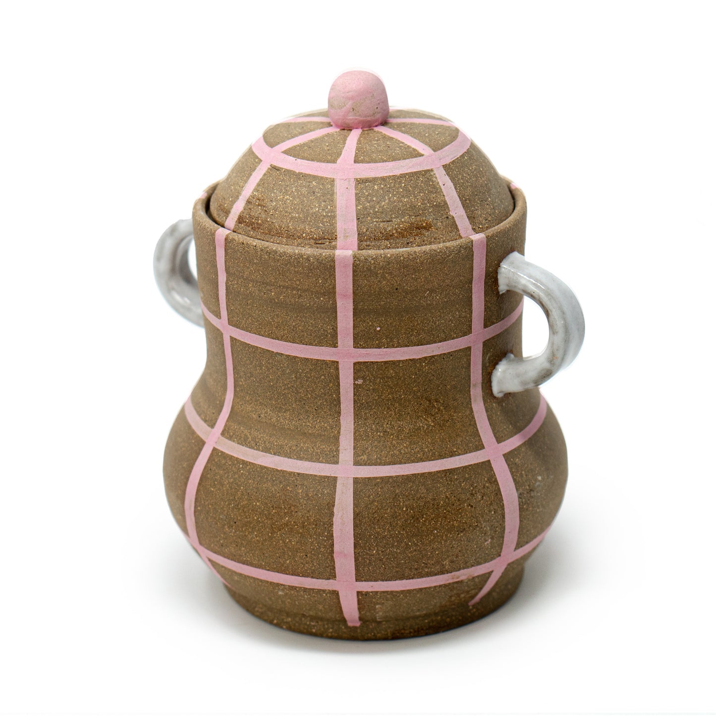 Pinky Stripe Lidded Jar